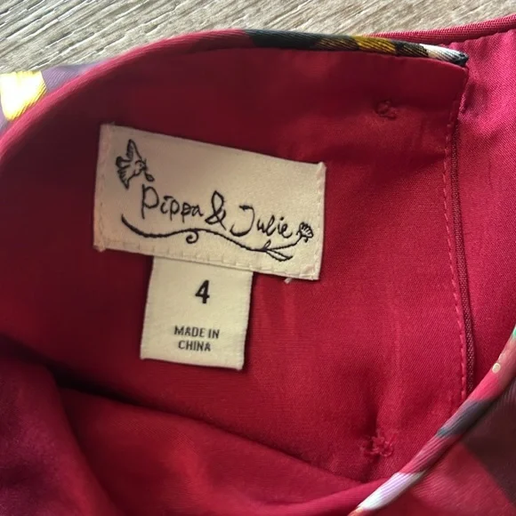 Pippa & Julie Red Plaid Holiday Dress size 4 - Picture 4 of 5